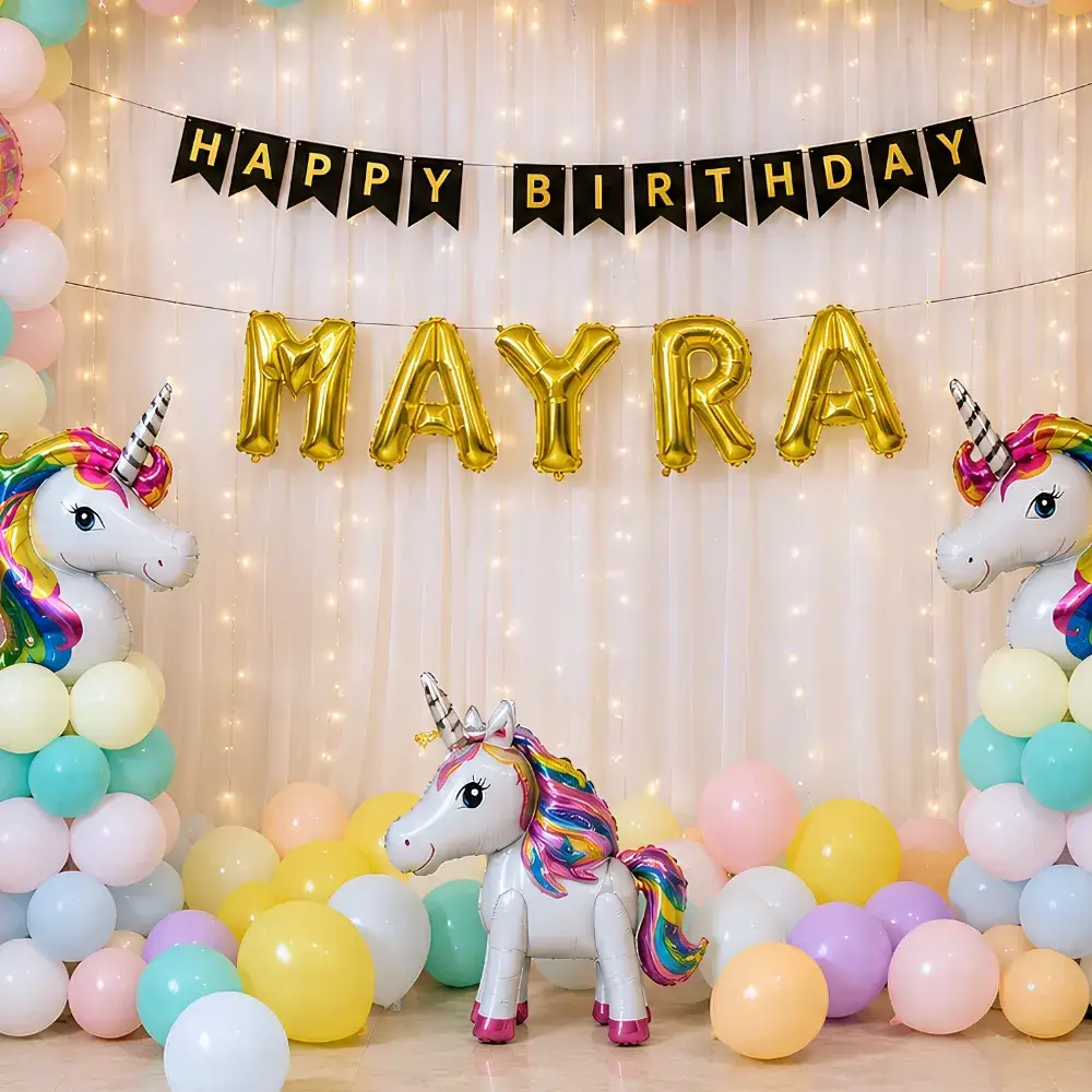 Unicorn Backdrop Decoration for Kids Theme with white backdrop (8*8 feet) — photo 2