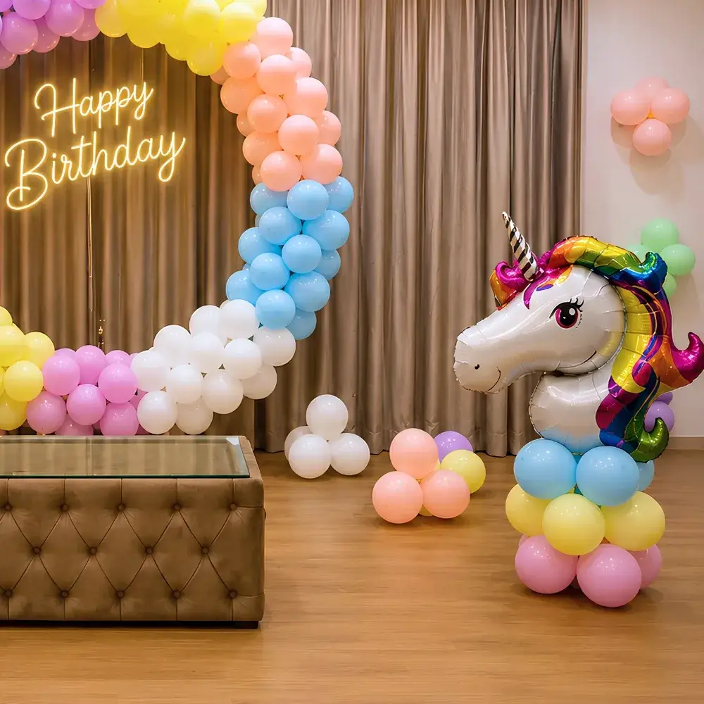 Unicorn Theme Backdrop Decoration for Kids Theme with ring backdrop (7*7 feet) — photo 3
