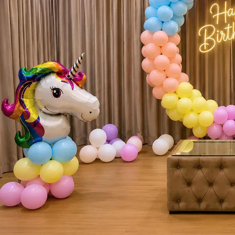 Unicorn Theme Backdrop Decoration for Kids Theme with ring backdrop (7*7 feet) — photo 2