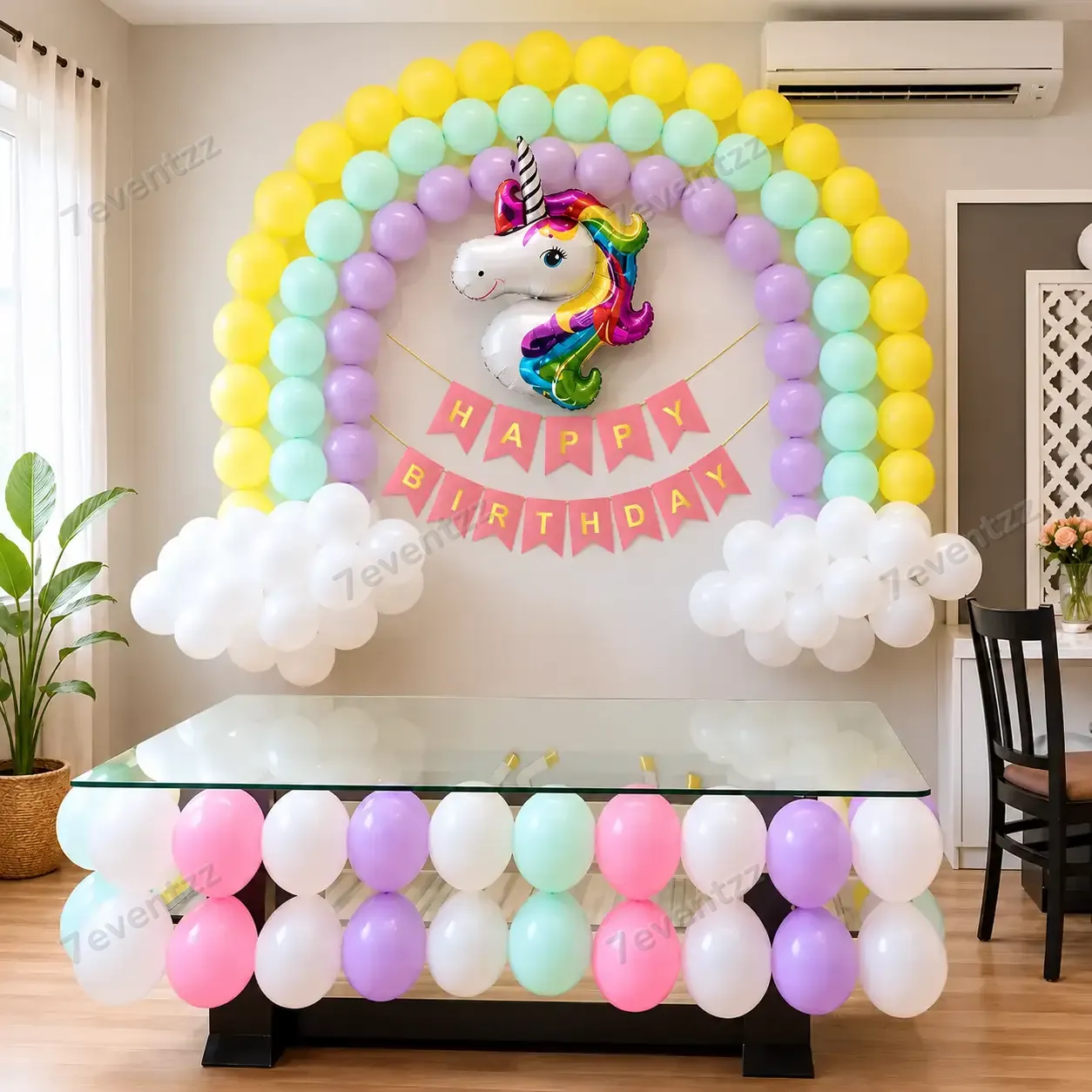 Unicorn Theme Hall Decoration