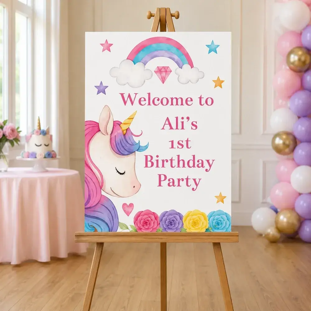 Unicorn Theme Stage Decoration with customized round backdrop (7*7 feet) — photo 2