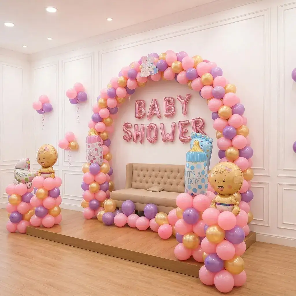 Baby Shower Stage Decoration with baby shower foil — photo 3