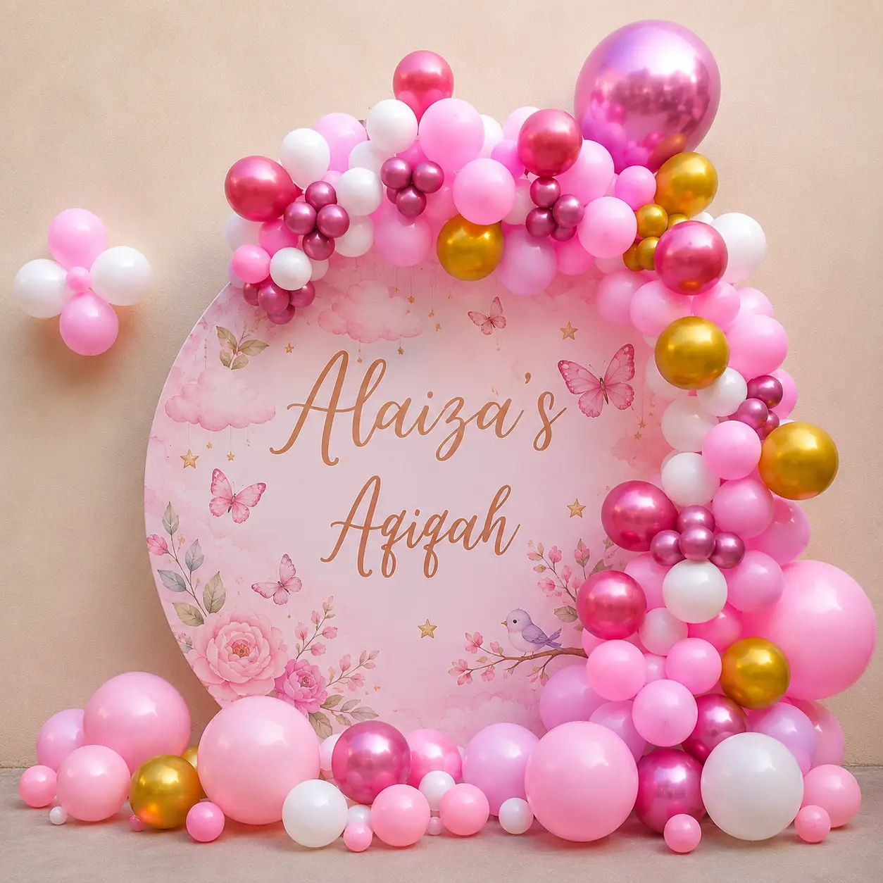 Aqiqah Ceremony Ring Backdrop Decoration