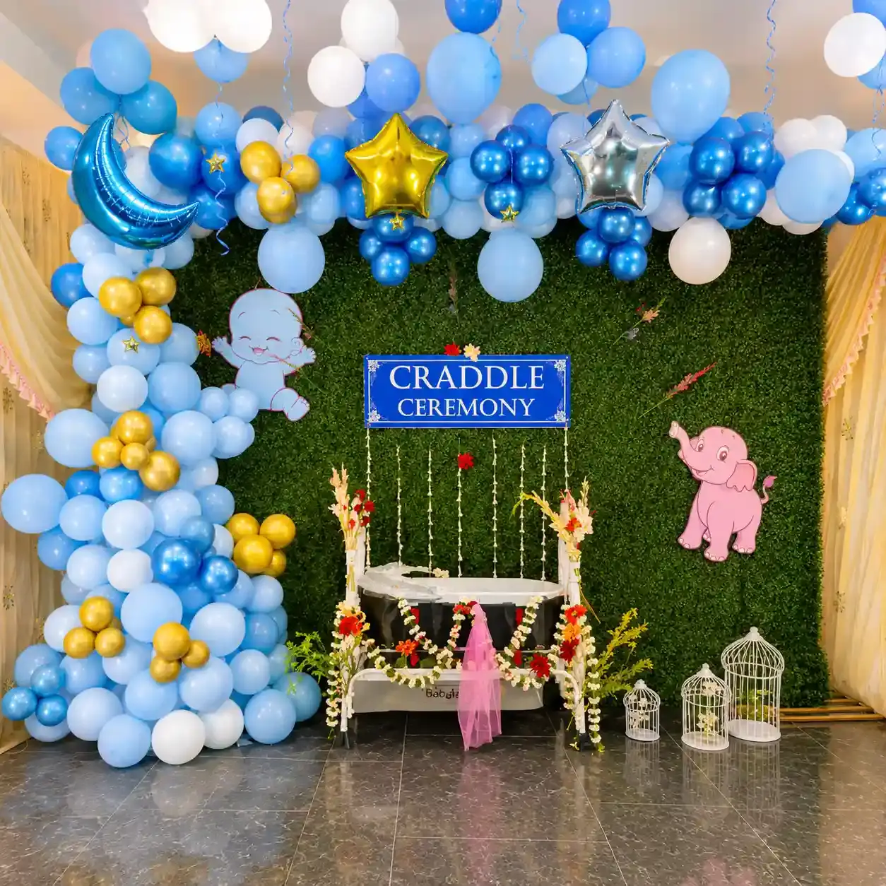 Baby Cadle Ceremony Backdrop