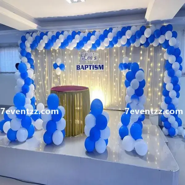 Baptism Stage Backdrop Setup