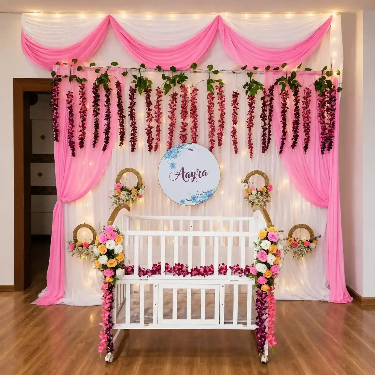 Cradle Decoration with Flowers
