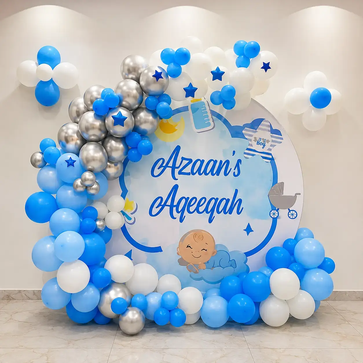 Ring Backdrop Decoration for Aqiqah Ceremony