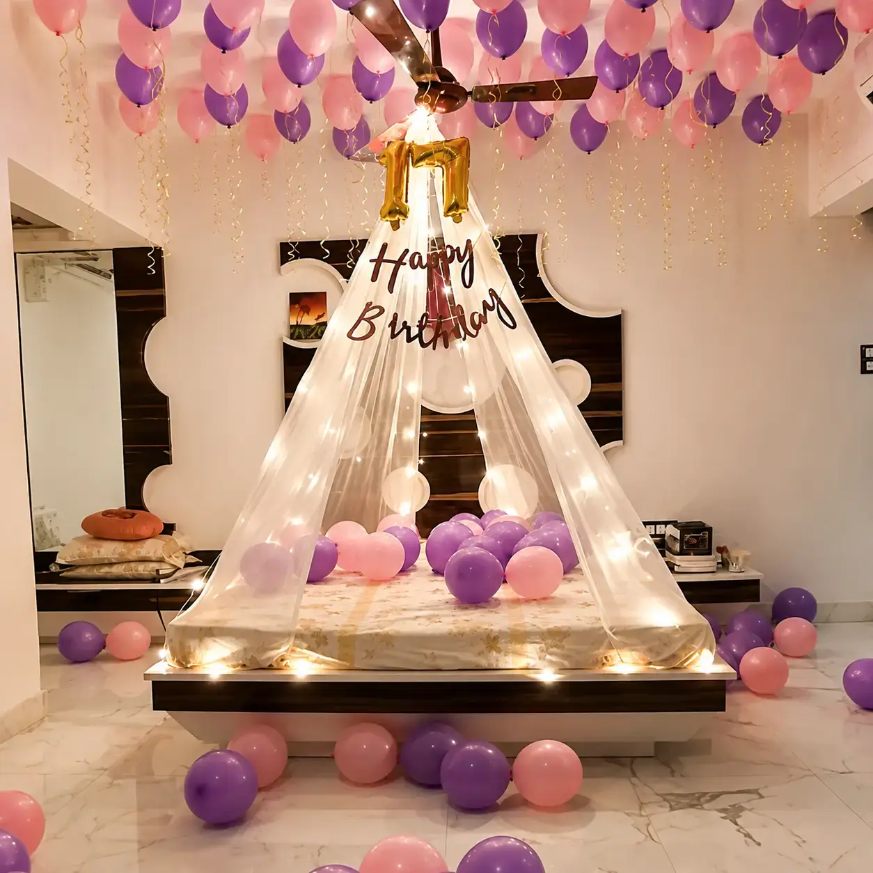 Bed Canopy Balloon Decor