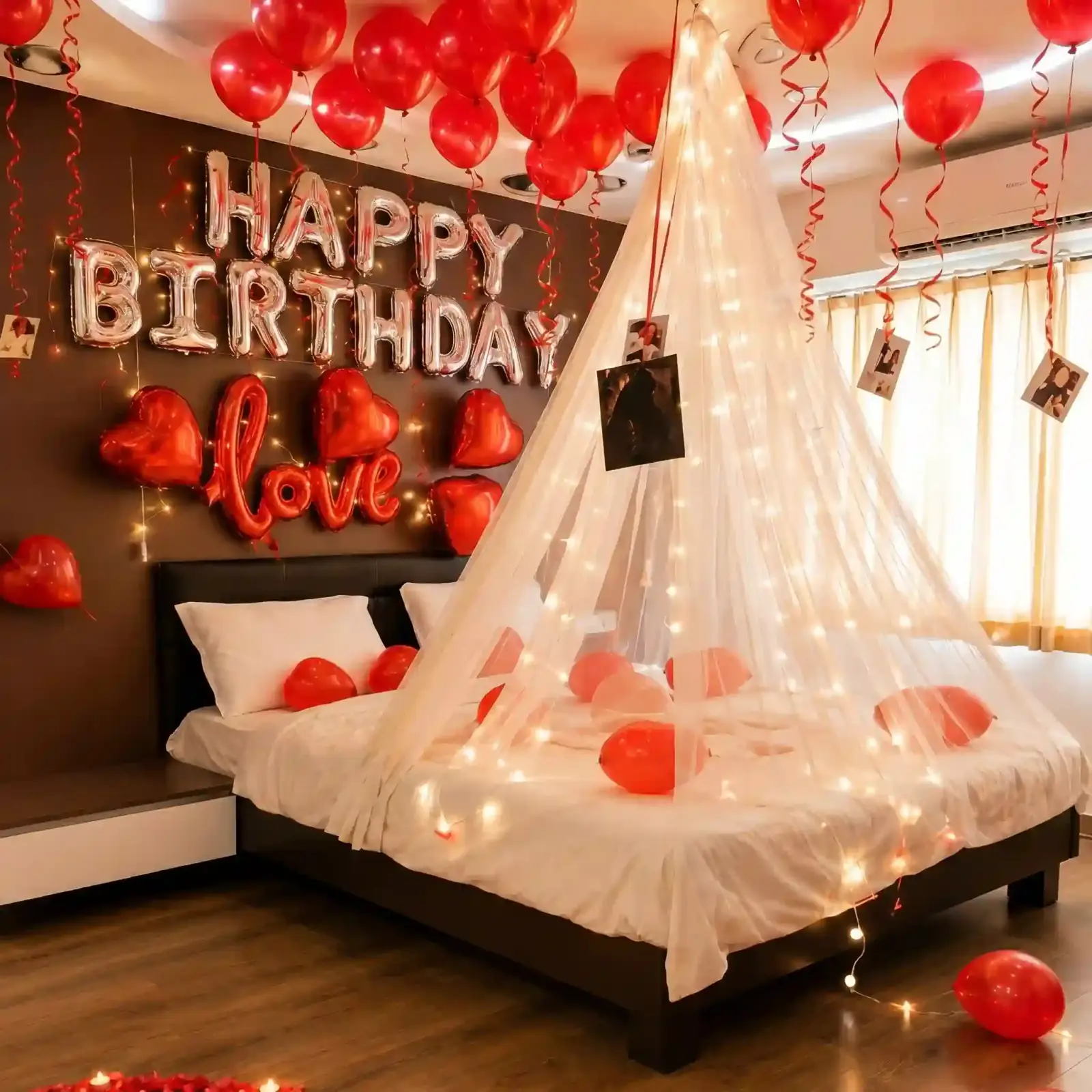 Birthday Cabana Decoration for Canopy with cabana setup on bed — photo 2