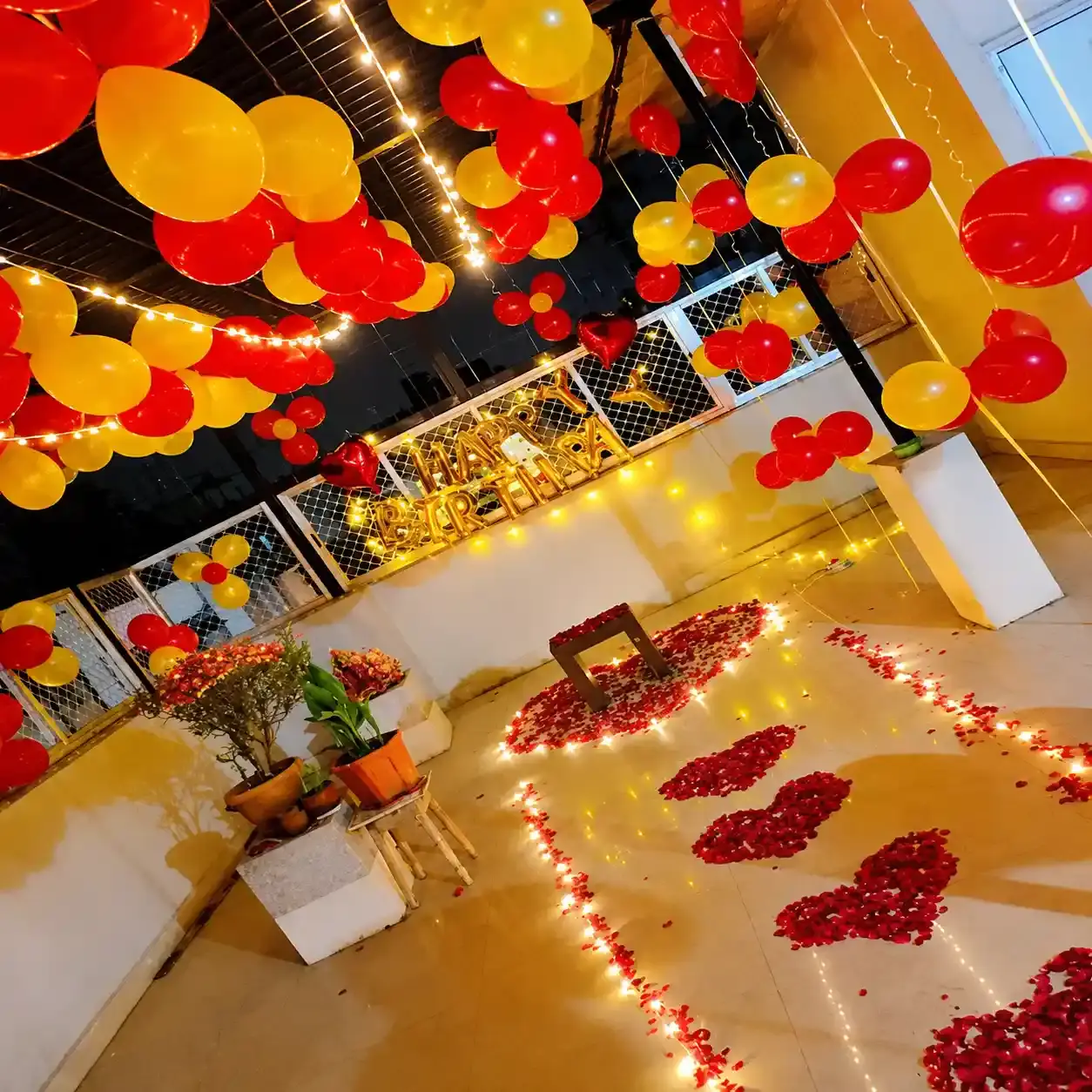 Romantic Terrace Party Setup