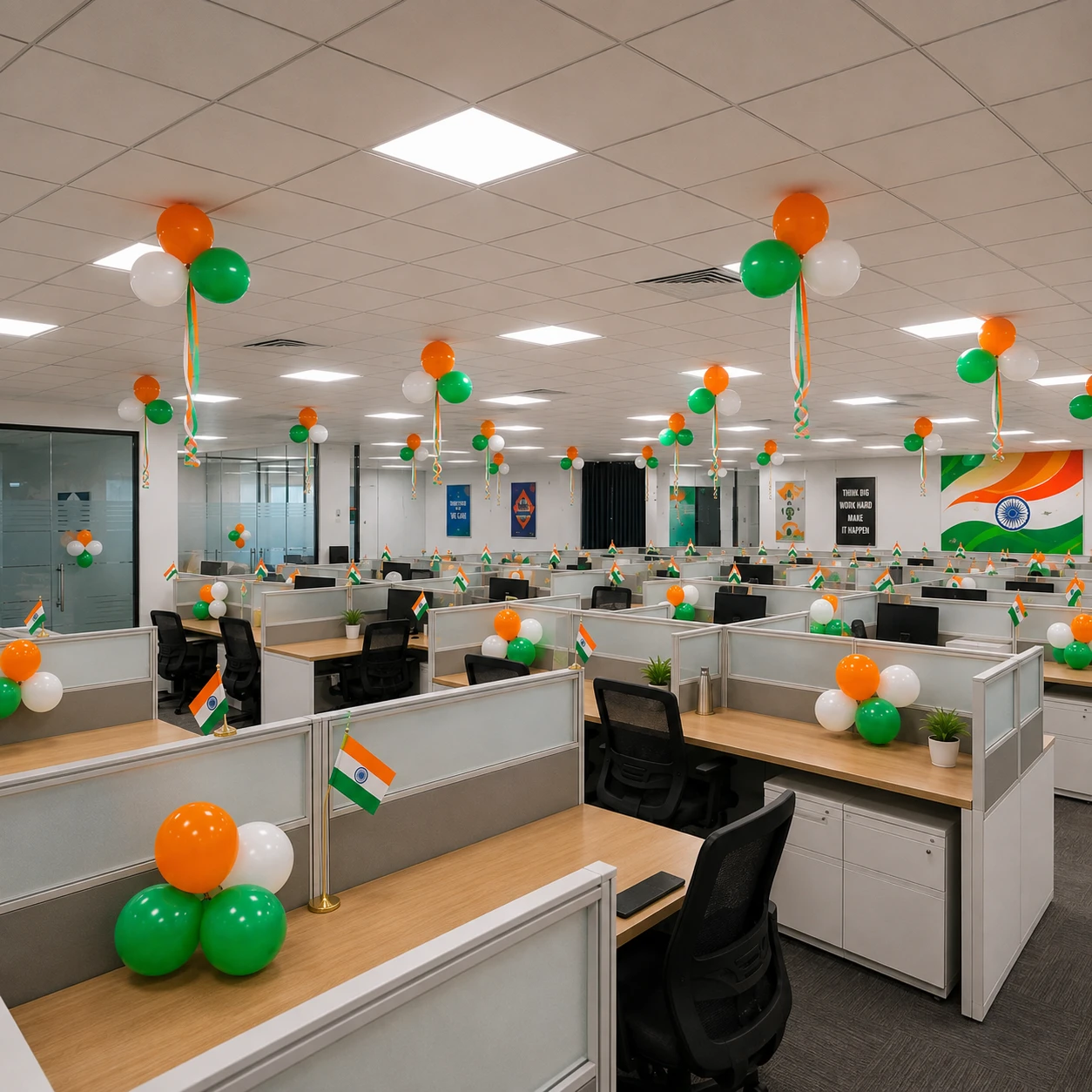Corporate Tricolor Balloon Decoration for Office with 170 balloon for reception decoration — photo 2