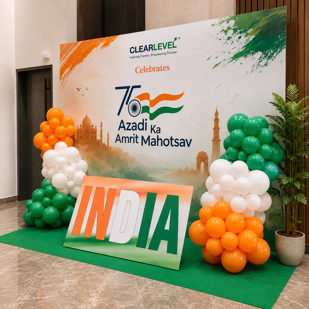 Independence Day Office Balloon Decoration with 200 balloons for decoration — photo 2