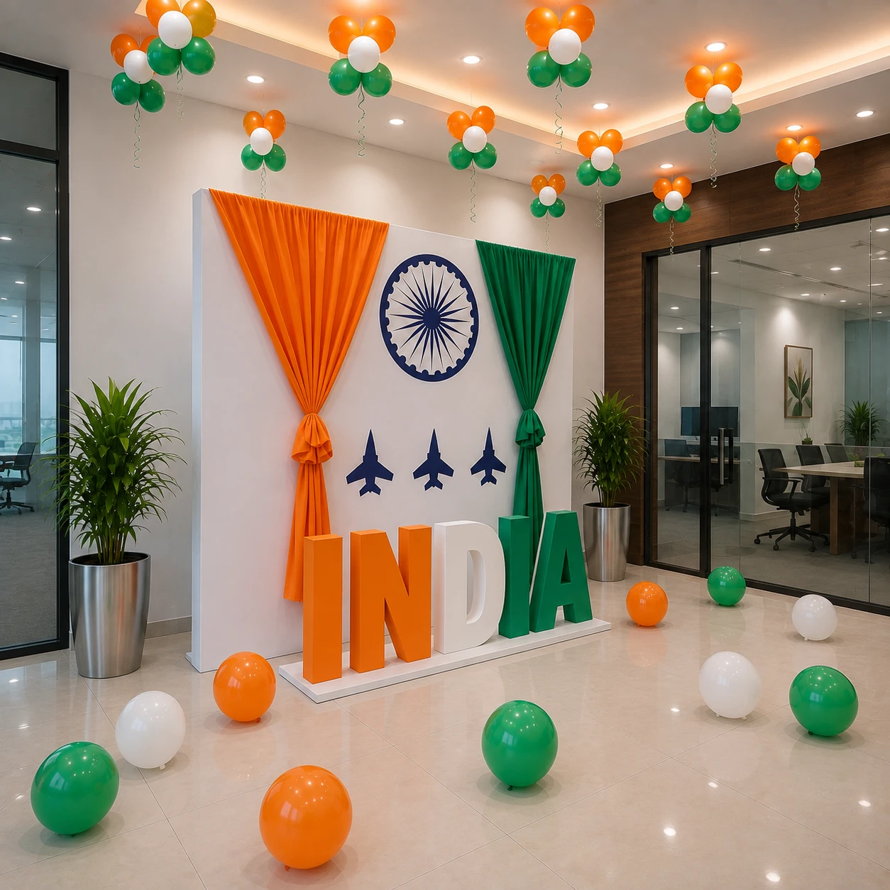 Premium Independence Day Office Decoration with customized backdrop decoration — photo 2
