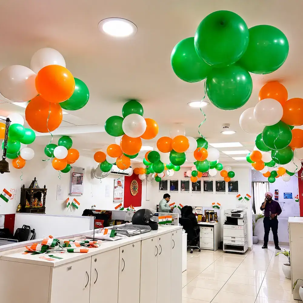 Tricolor Balloon Arch Decoration for Office with balloon ring decoration with 200 balloons — photo 2