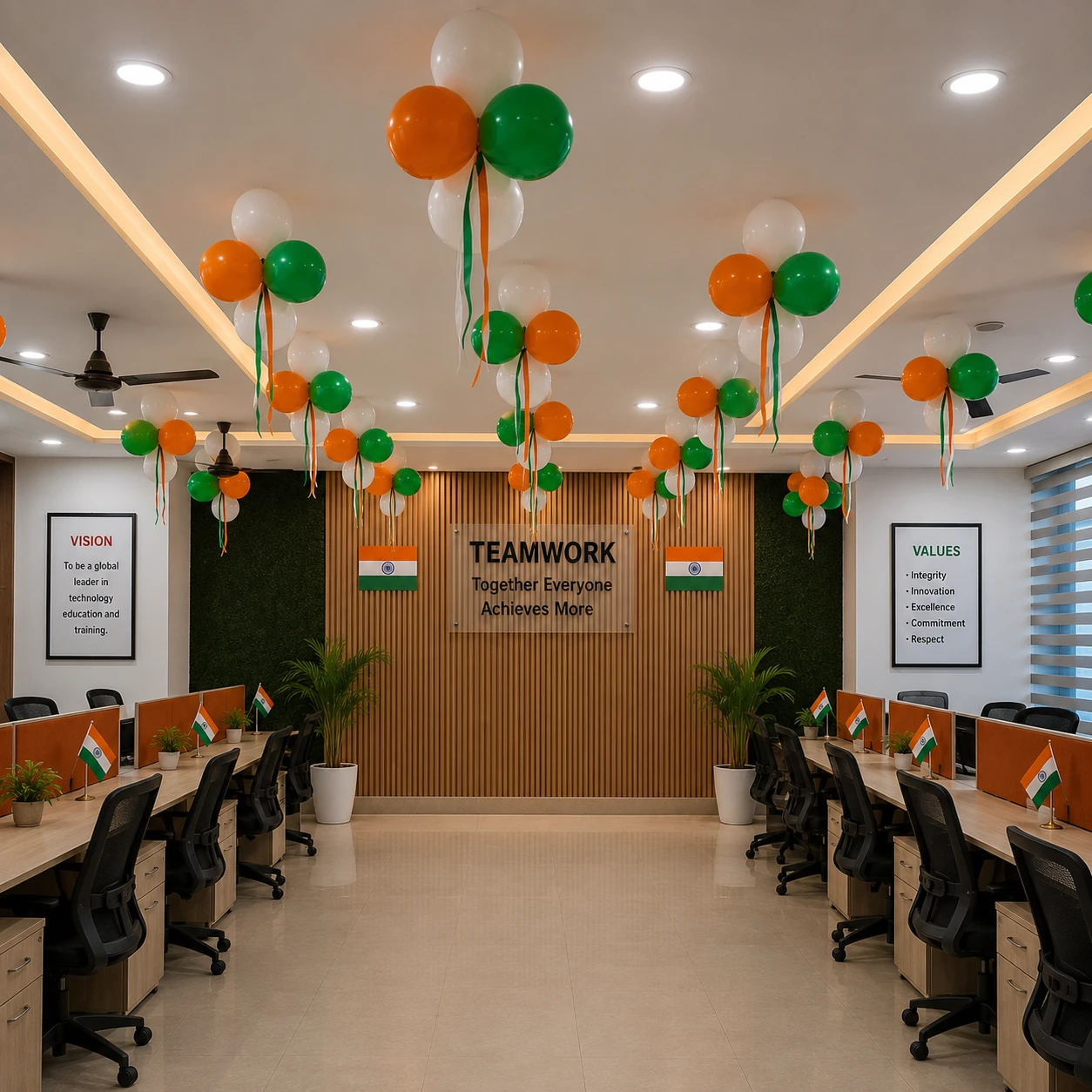 Tricolor Office Reception Balloon Decoration with 50 balloons for the desk decoration — photo 2