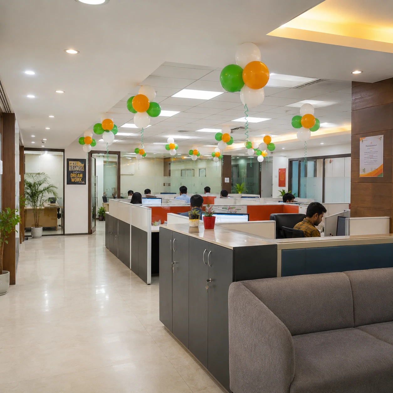 Tricolour Office Entrance Balloon Arch with 200 balloon for gate decoration — photo 2