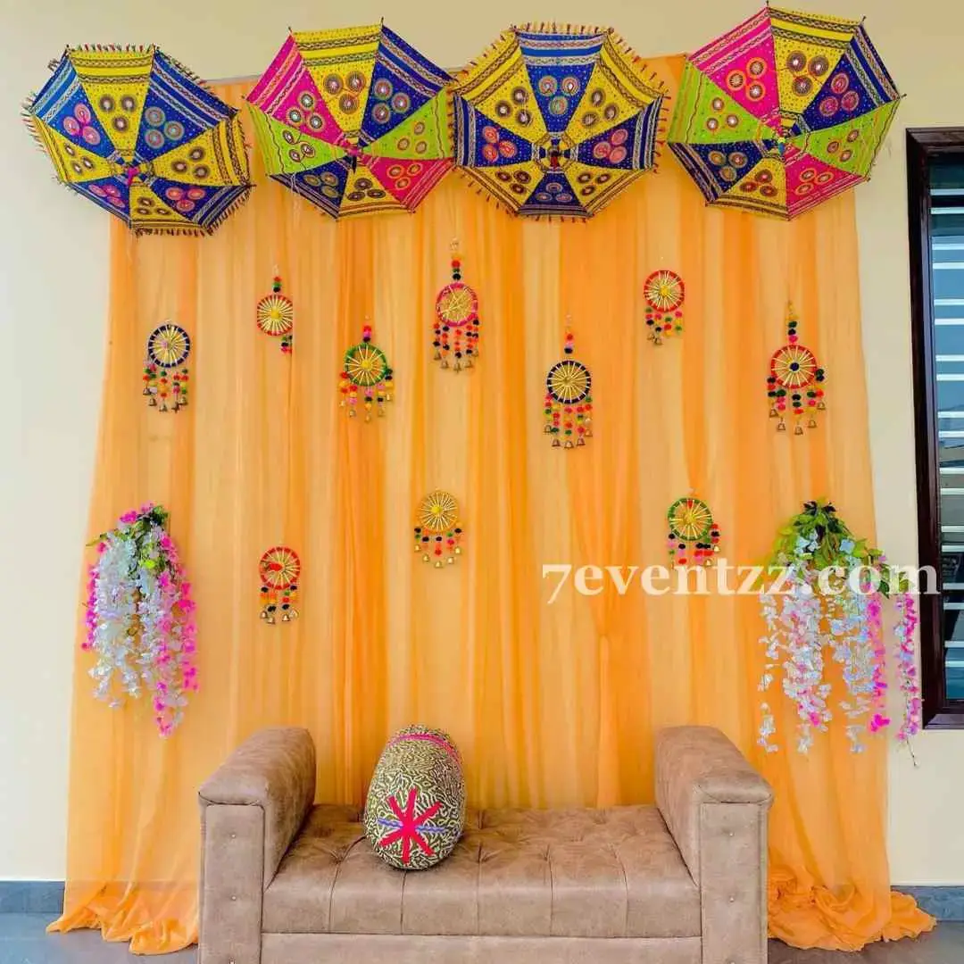 Simple Indoor Haldi Backdrop