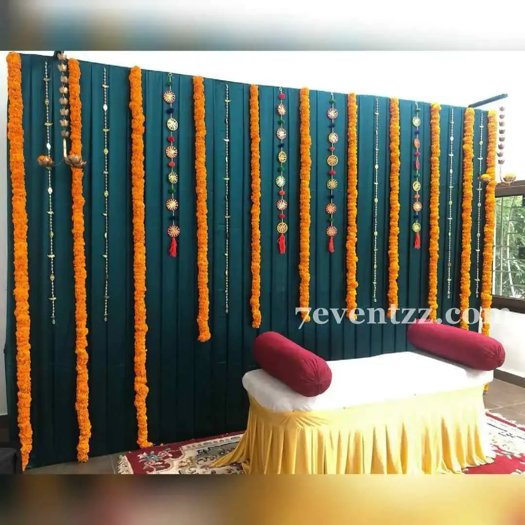 Mehndi Setup at Home with cloth backdrop with stand (8*8 feet) — photo 2