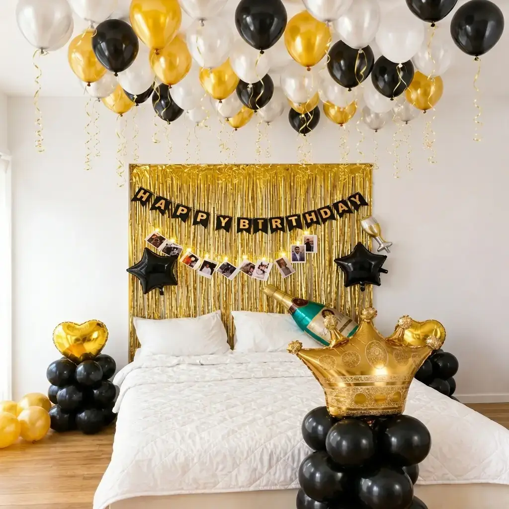 Easy Simple Room Decoration with happy birthday banner — photo 2