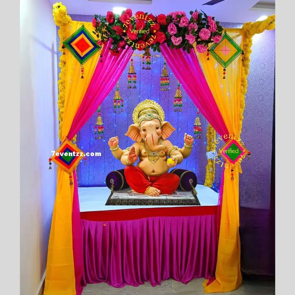 Traditional Mandap Setup for Ganpati