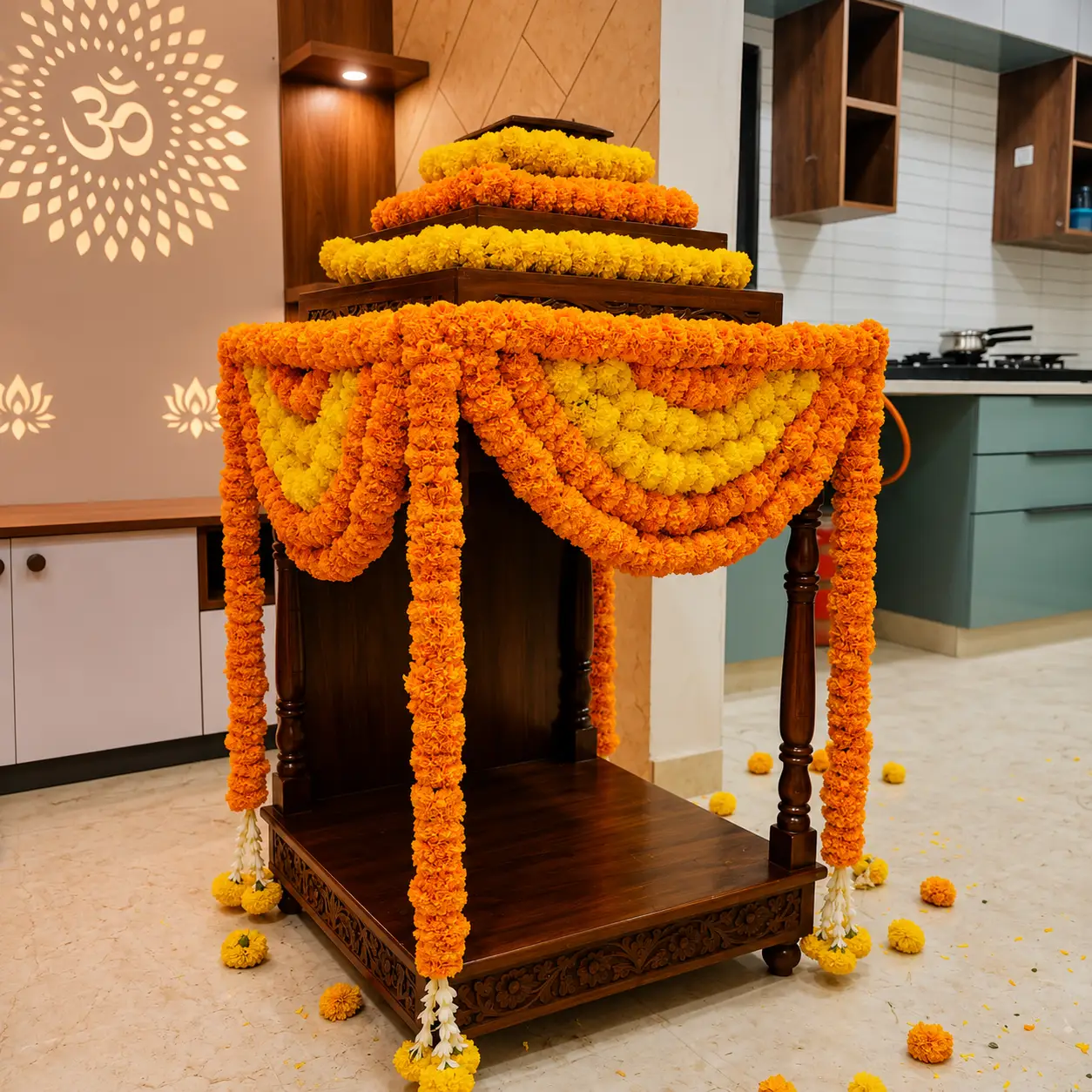 Temple Flower Decoration at Home