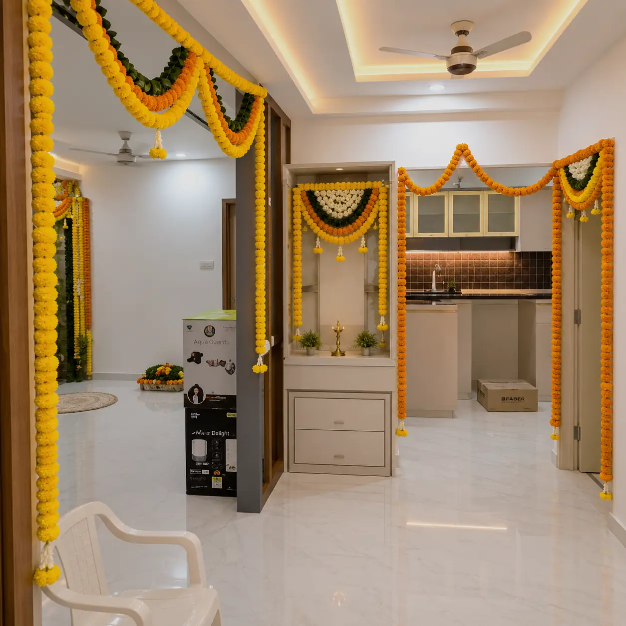 Indian Style Housewarming Floral Decor for Flower with flower garlands for gate & house decoration — photo 2