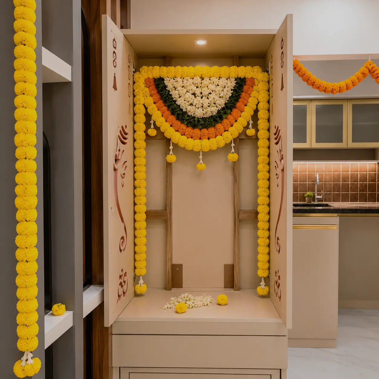 Indian Style Housewarming Floral Decor for Flower with flower garlands for gate & house decoration — photo 3
