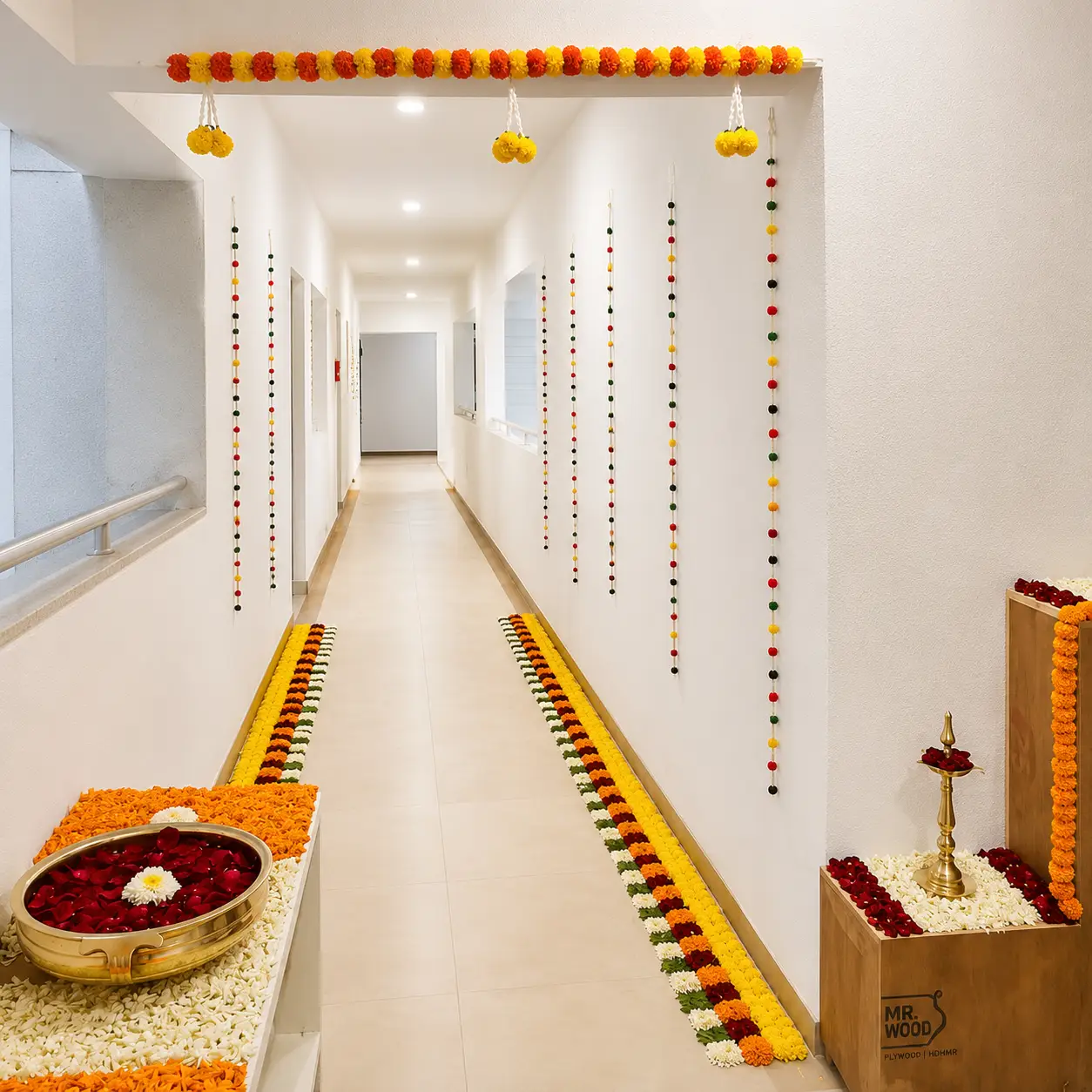 Office Puja Flower Decoration — photo 3