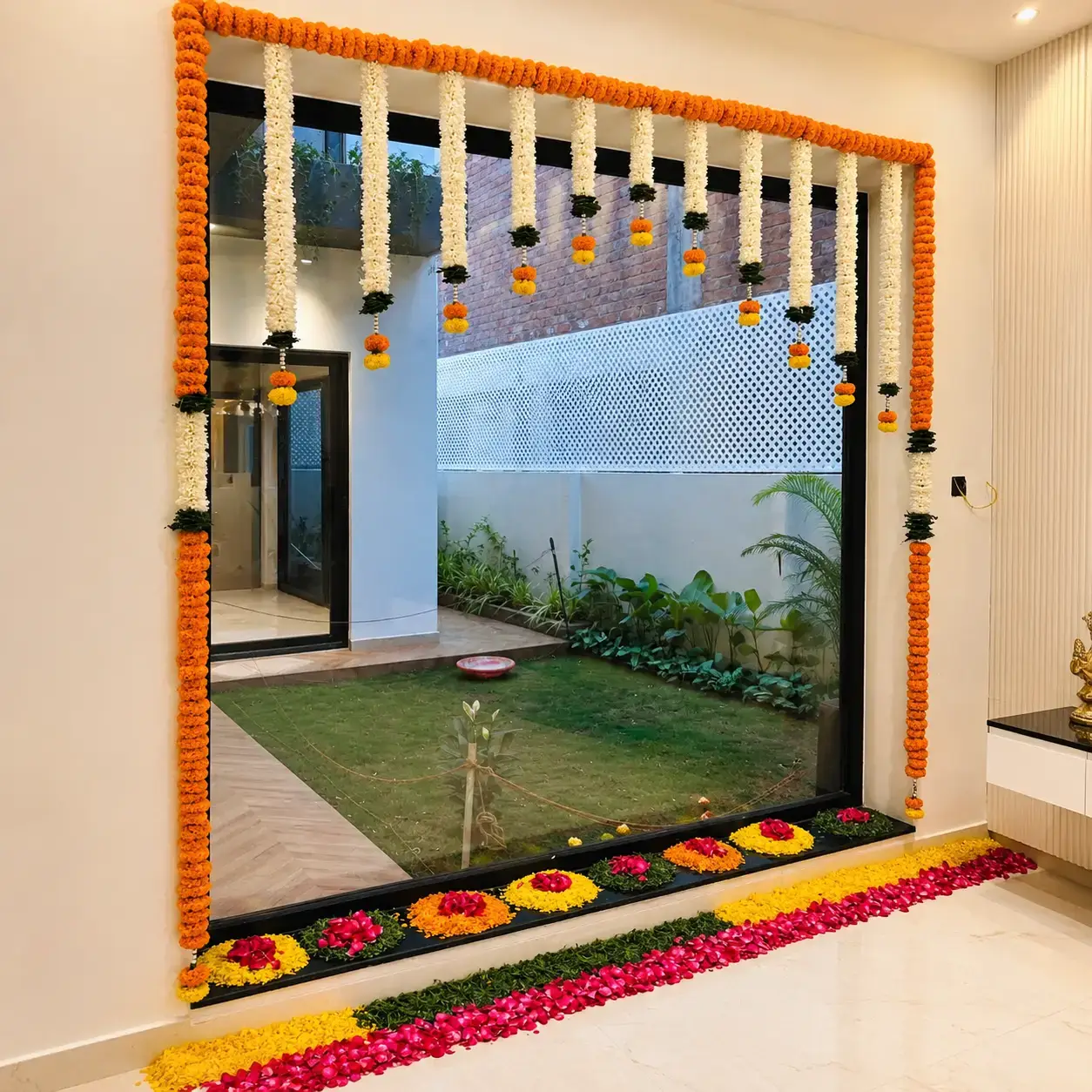 Traditional Griha Pravesh Floral Decoration for Flower with flower garland for gate decoration — photo 4