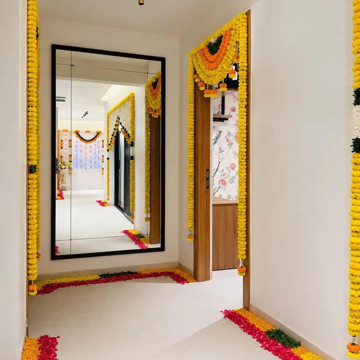 Traditional Griha Pravesh Floral Decoration for Flower with flower garland for gate decoration — photo 3