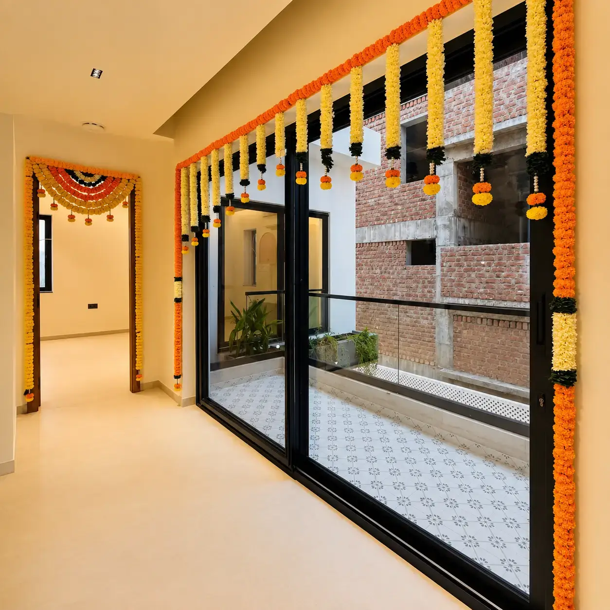 Traditional Griha Pravesh Floral Decoration for Flower with flower garland for gate decoration — photo 2