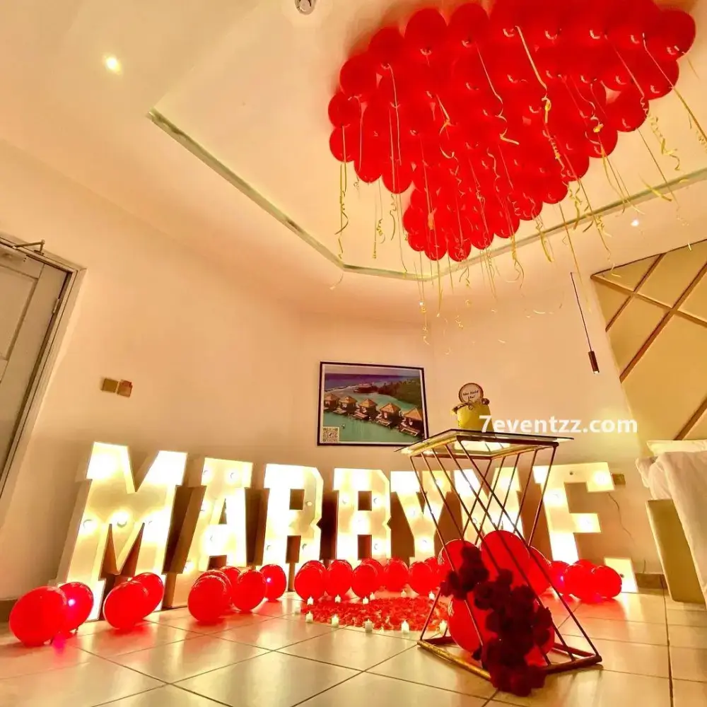 Dreamy Proposal Decoration with marry me led letters (2.5 feet each) — photo 2