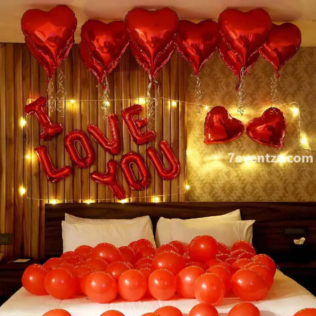 Room Proposal Decoration with i love you letter foil — photo 2