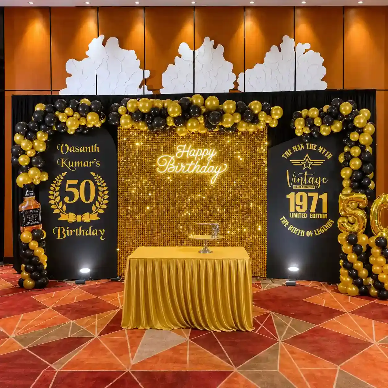 50th Birthday Stage Setup