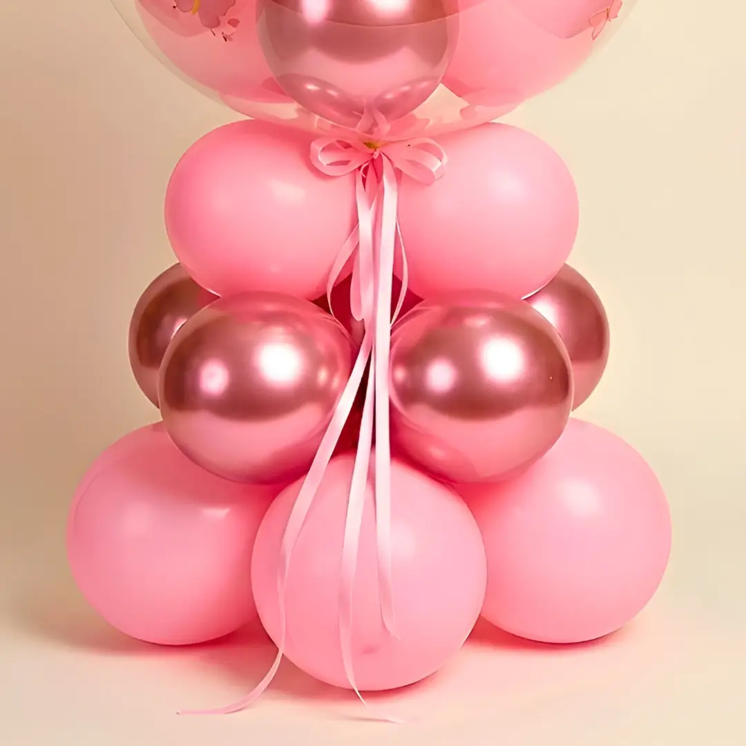 Pink Bubble Birthday Balloon Bouquet — photo 2