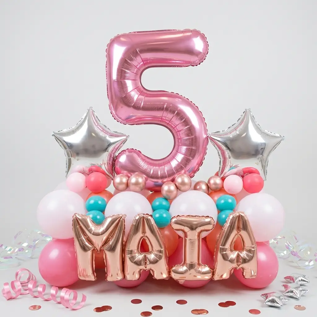 Pink White Balloon Bouquet — photo 2