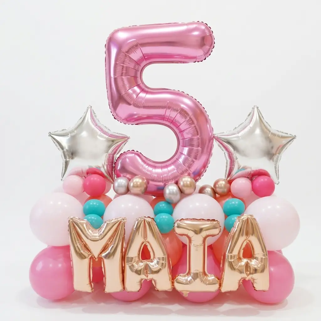 Pink White Balloon Bouquet