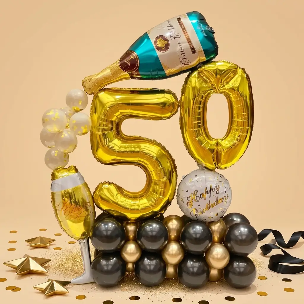 50th Birthday Balloon Bouquet