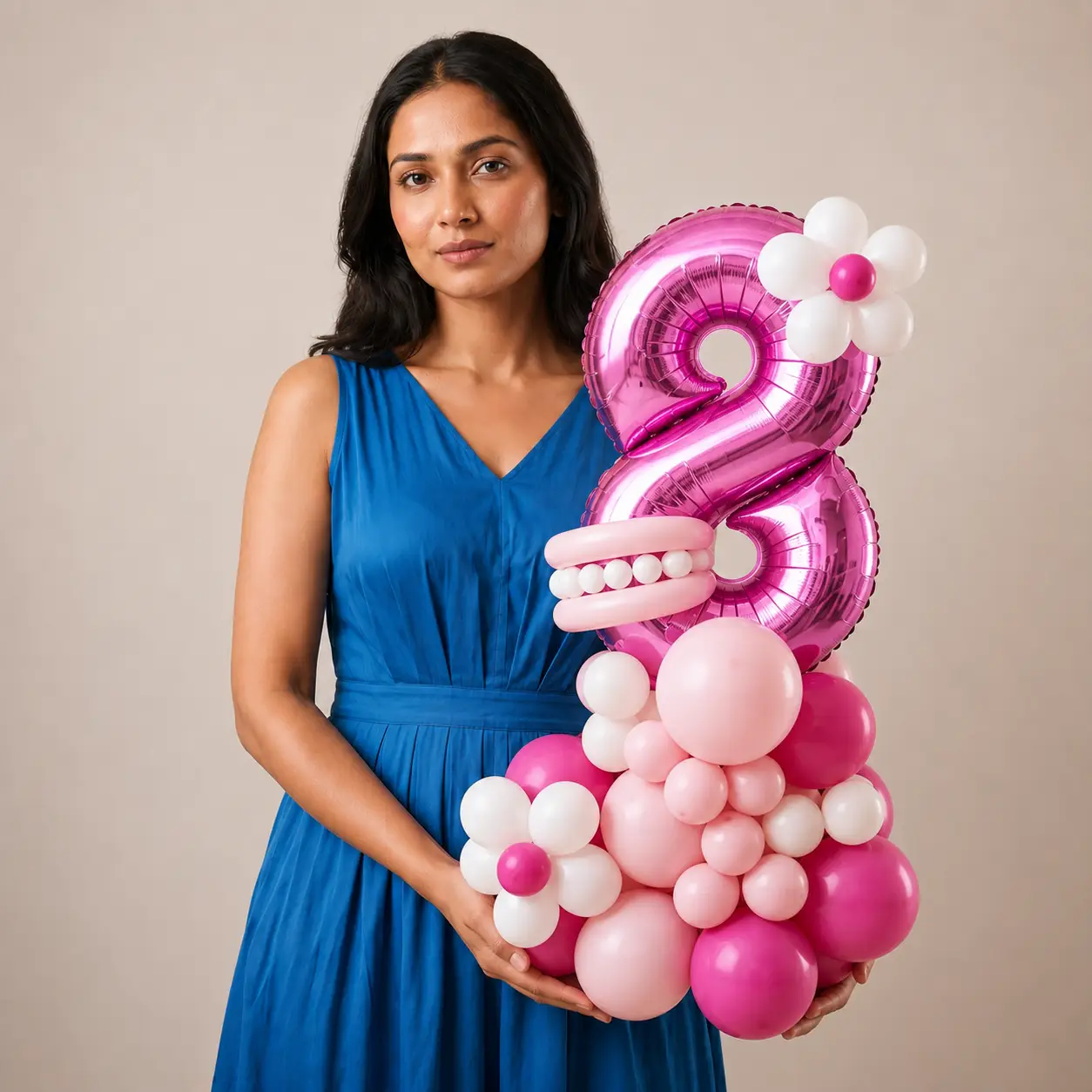 Premium Pink Birthday Balloon Stand — photo 2