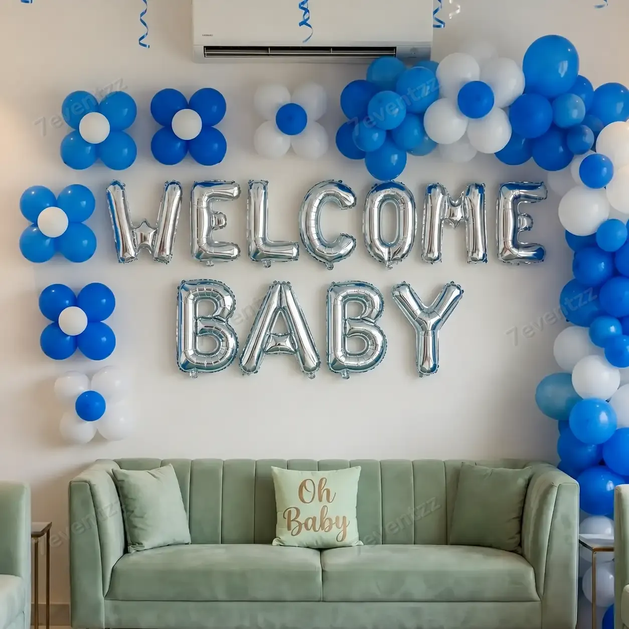 Customized Baby Welcome Floral Decoration with 120 balloons for arch decoration — photo 3