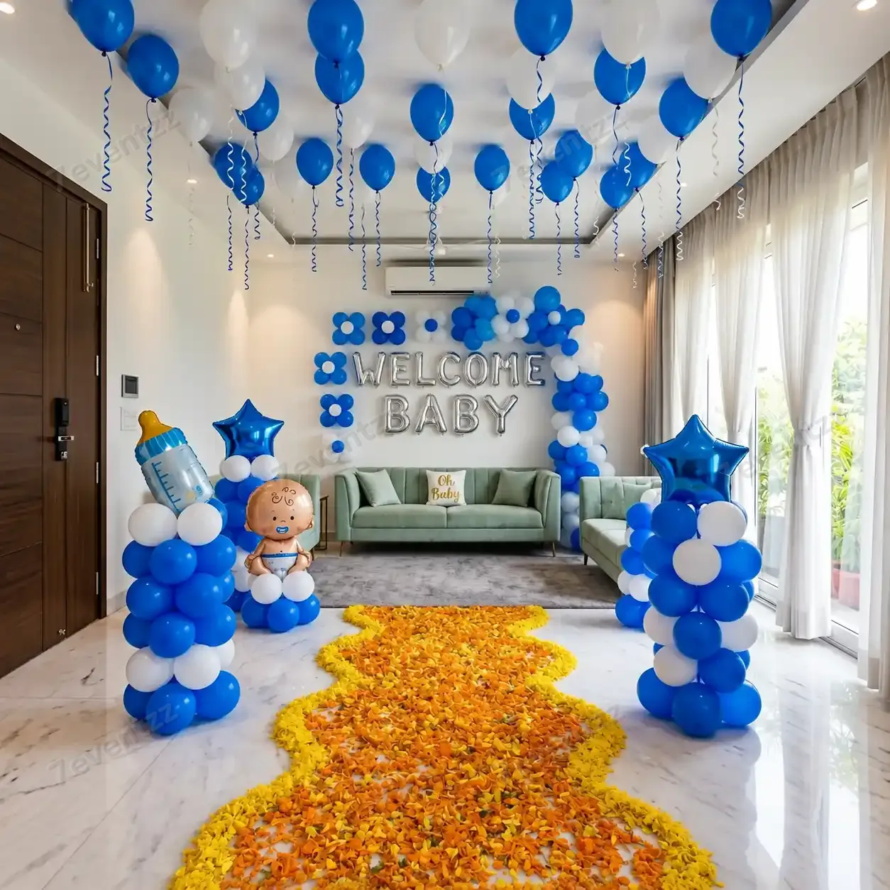 Customized Baby Welcome Floral Decoration with 120 balloons for arch decoration — photo 4