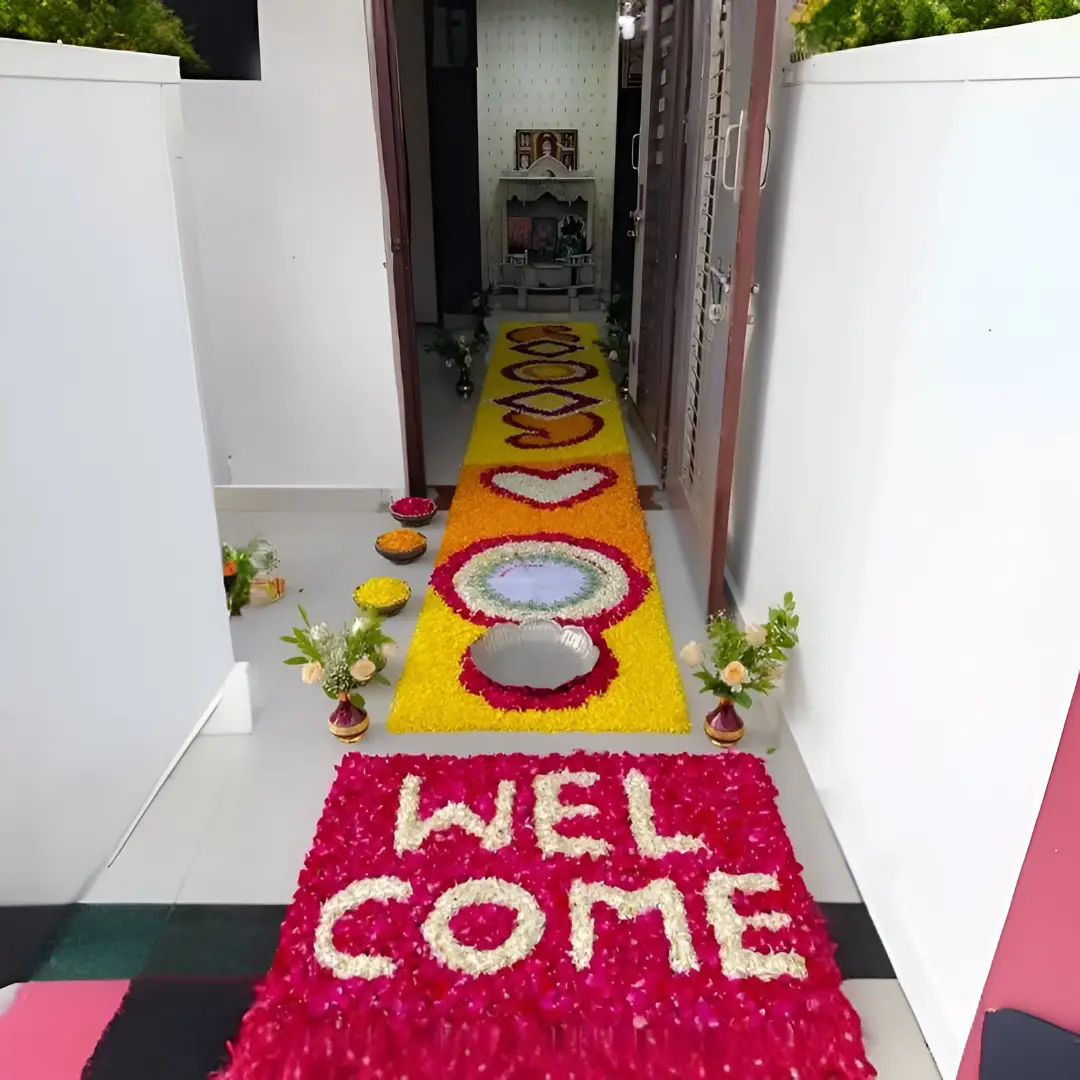 Grand Bride Welcome Flower Pathway Decoration