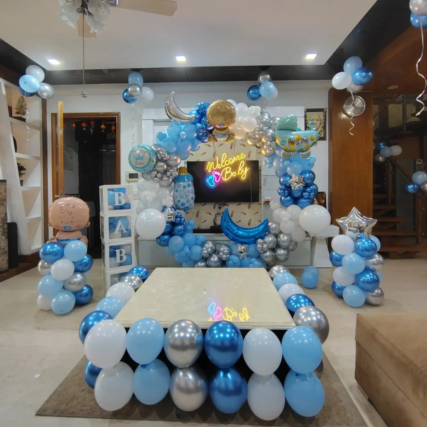Balloon Backdrop for Welcome Baby