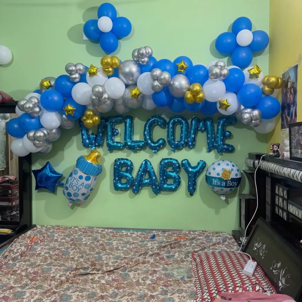 Baby Boy Balloon Setup