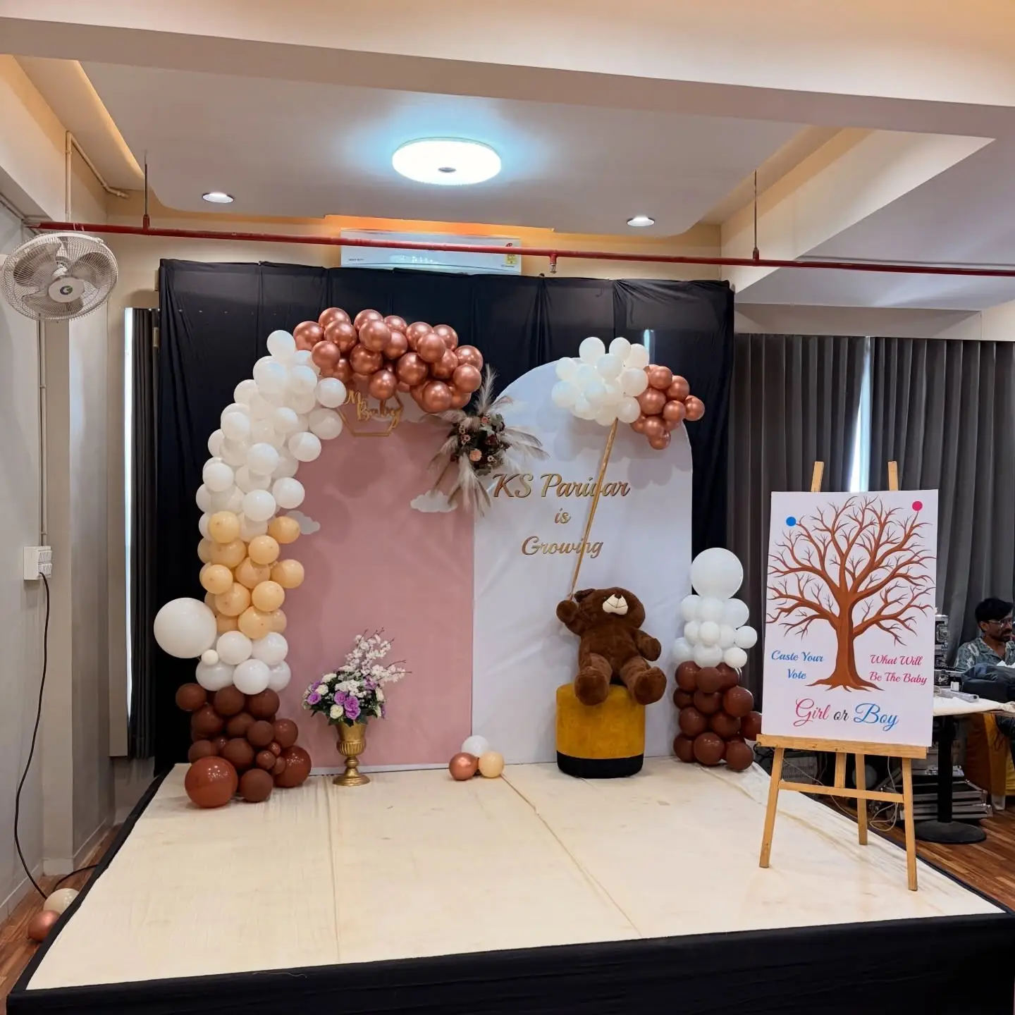 Baby Shower Backdrop Setup