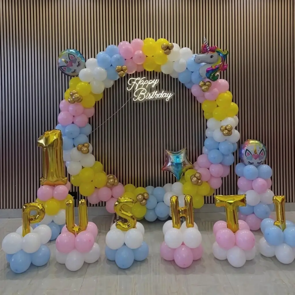 Unicorn Theme Birthday Balloon