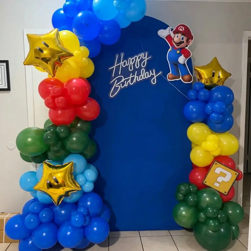 Super Mario Birthday Backdrop