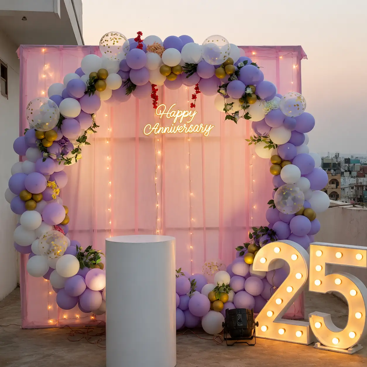 Anniversary Balloon Ring Setup