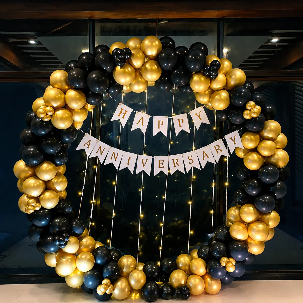 Anniversary Party Balloon Arch