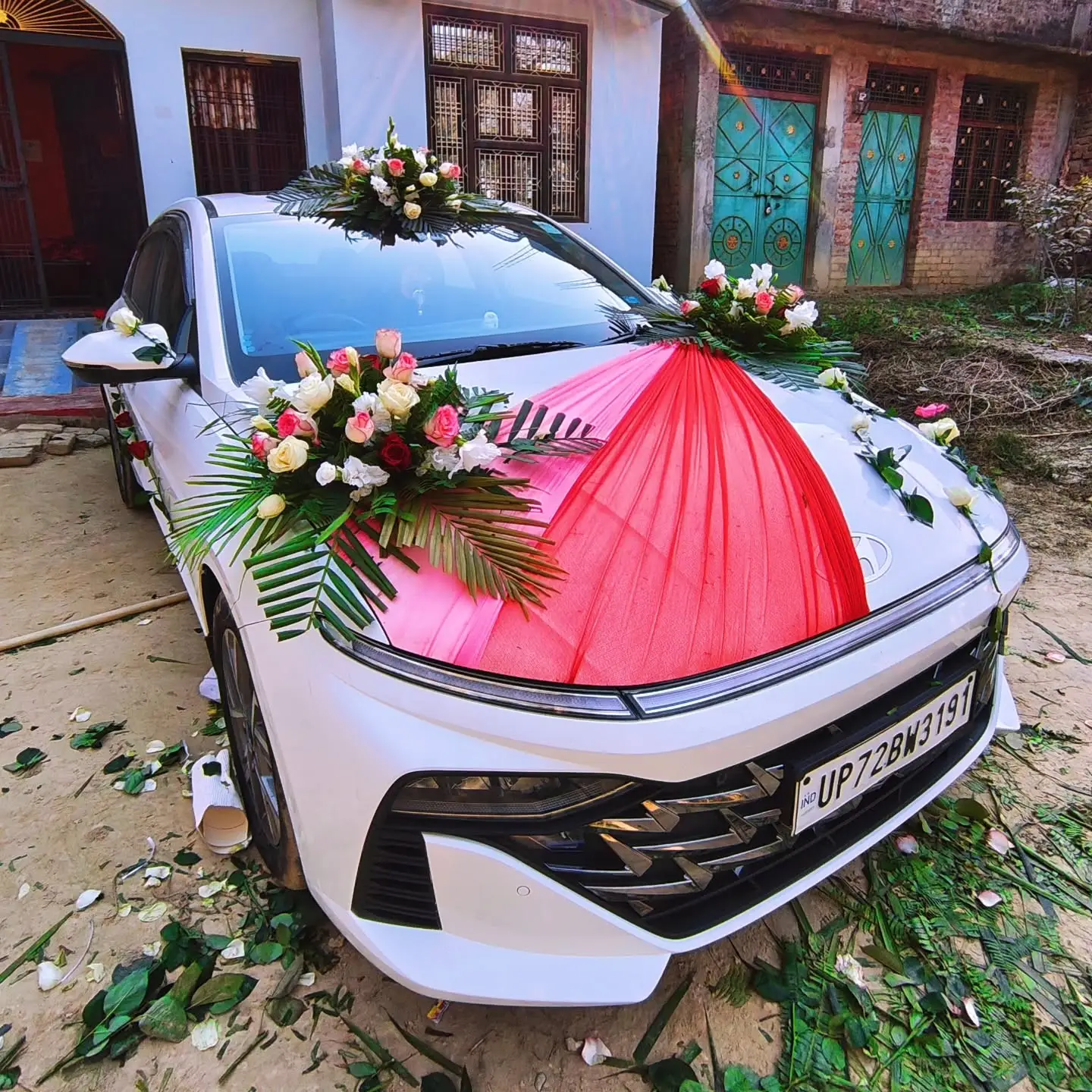 Bride Groom Wedding Car Decoration